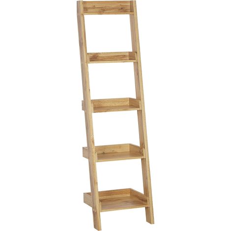 Libreria a scala 4 ripiani legno chiaro scaffale inclinato moderno contemporaneo Mobile Duo (1/5)