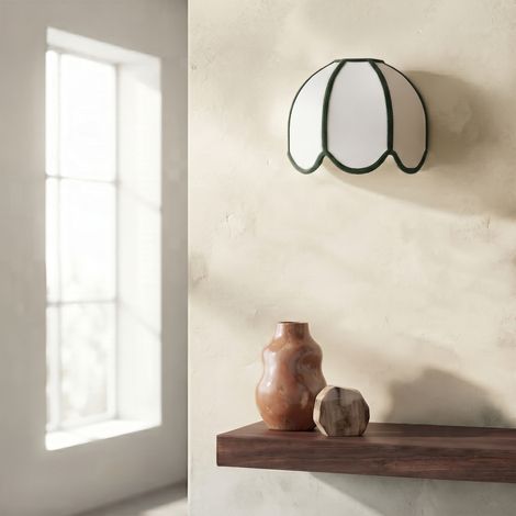 Aplique de Pared Blanco y Verde Oscuro  Serie IRIS (1/5)
