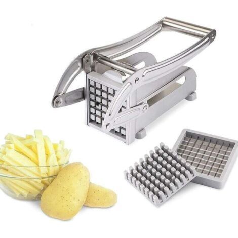 Coupe Frites Manuel avec Deux lames Tranchantes En Acier Inoxydable,d'une Base D'aspiration Sécurisée (1/4)