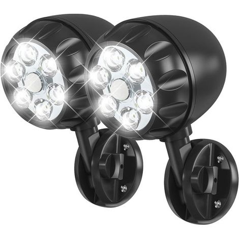 Faretti LED da esterno, proiettori, illuminazione brillante da giardino, proiettori per garage e giardino, luci con sensore di movimento, applique, 2 pezzi (1/5)