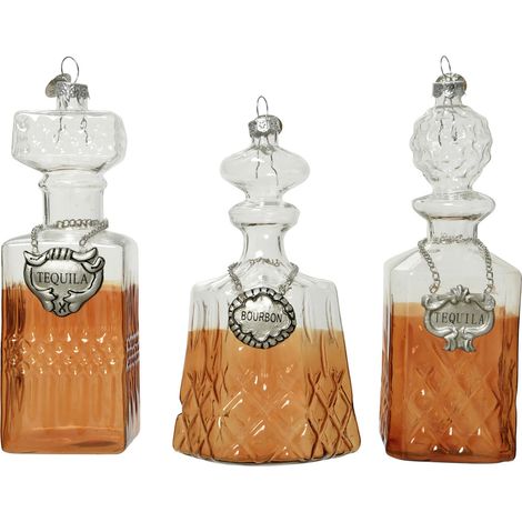 Decoris Weihnachtskugel aus Glas Spiritosen 12 cm 3-fach sortiert Kugel