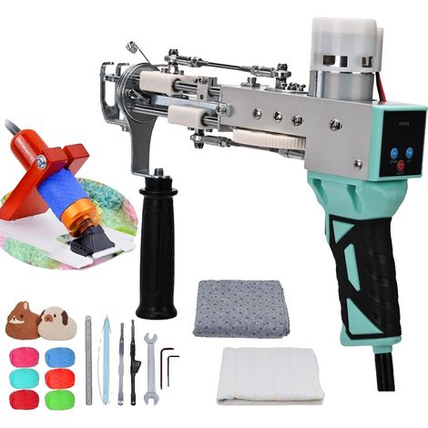 Pistola per tufting, taglio e anello 2 in 1, punti rapidi, altezza del pelo regolabile e motore silenzioso per la realizzazione professionale di tappeti (1/2)