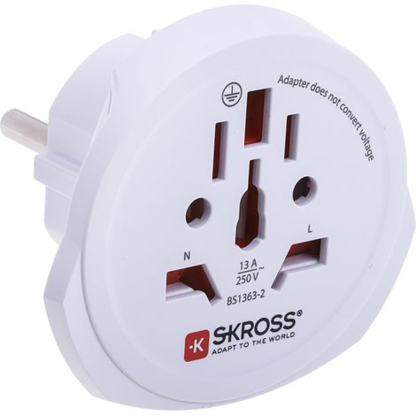 Adaptateur de voyage, Europe vers Australie, Europe vers Chine, Europe vers Italie, Europe vers Japon, Europe vers ( Prix pour 1 ) (1/3)