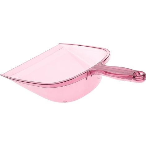 Petite pelle à ordures en plastique rouge avec manche renforcé (1/5)