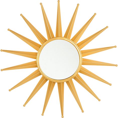 Espejo de pared dorado 60 cm redondo forma de sol pieza decorativa sala de estar dormitorio vintage glamour Perelli