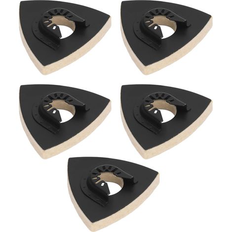 GARRYFIZH Coffret de tampons de polissage en laine avec base en acier allié, tampons triangulaires en feutre, pour outils oscillants