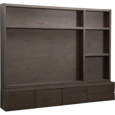 Meuble tv mural en bois marron - marron (1/5)