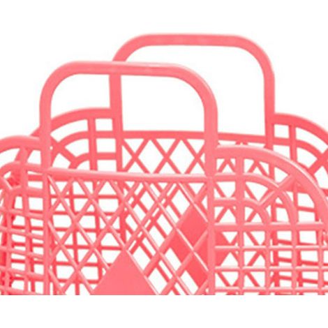Panier de rangement en plastique ajouré, petit modèle rouge 2011, pliable et portable, pour courses, linge, décoration de chevet, dimensions 250x110x220 mm (1/3)