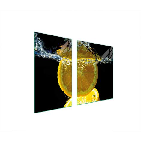 ASSIETTE EN VERRE et PLANCHE À DÉCOUPER 100x52 CITRON (1/5)