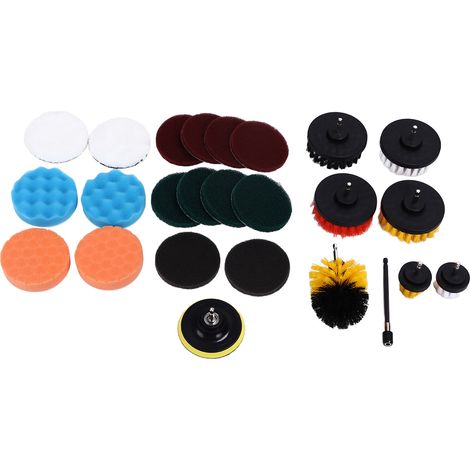 Brosse électrique pour perceuse, embout hexagonal 1/4in, tampon éponge abrasif pour nettoyage, accessoire de récurage puissant (1/5)