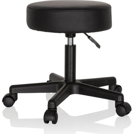 Hocker / Drehhocker / Arbeitsstuhl OPERATOR I Kunstleder schwarz hjh OFFICE (1/5)