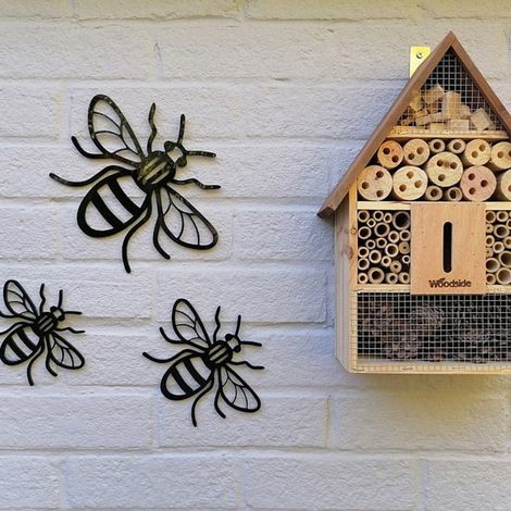 Bee - Acrylic Wall Decoration Set - Indoor And Garden Use - 3 Pieces (1/5)