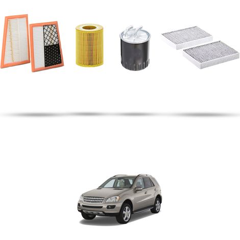 Kit tagliando 4 filtri compatibile con Mercedes Classe M (W164) 280 cdi 140kw Dal 2005 al 2009 (1/5)
