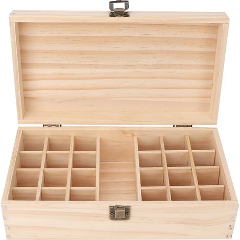 Coffret bois 24 cases multifonction pour huiles essentielles, cosmétiques, vernis à ongles - Range-huil essentielle, idéal cadeau. (1/5)