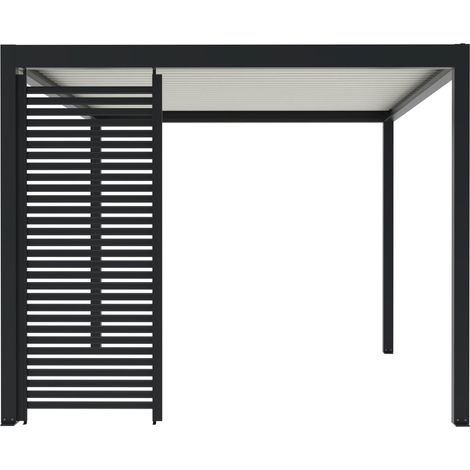 Paroi Ajourée Fixe Aluminium Anthracite 96cm Pour Pergola S et SV ORIAL Made in France (1/5)