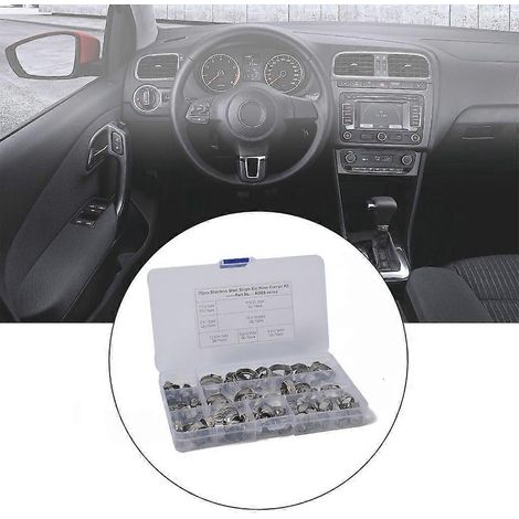 Kit de 70 colliers de serrage à une oreille, sans crantage, en acier inoxydable, 7 tailles. (1/4)