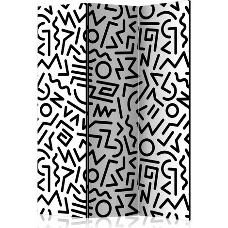 Paravent Design Labyrinthe Noir et Blanc pour Intérieur (1/5)