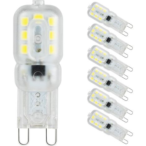 Ampoule Led G9 Lampe, Blanc Froid 6000K, G9 LED 3W (33W Ampoules Halogène Équivalent), AC 220-240V - Angle du faisceau 360°, Pack de 6 [Classe énergétique A+] (1/5)