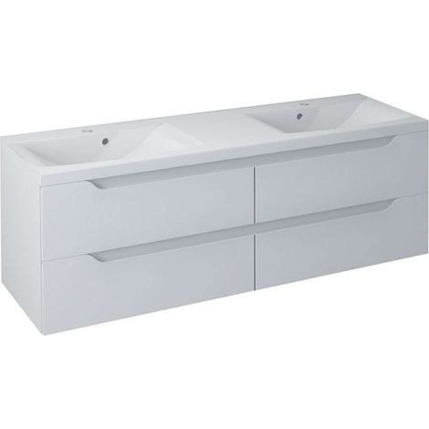 Sapho Wave - Armario bajo lavabo doble, 150x50x48 cm, blanco WA150-3030 (1/3)