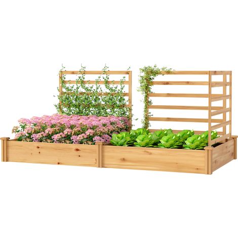Jardinière surélevée avec treillis bois 240x125x102cm