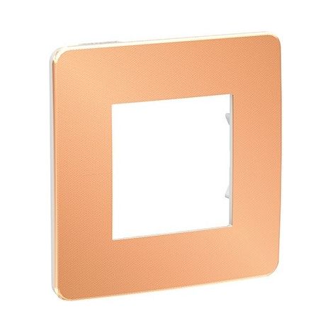 Unica Studio Métal - plaque de finition - Cuivre liseré Blanc - 1 poste (NU280257/M) (1/3)