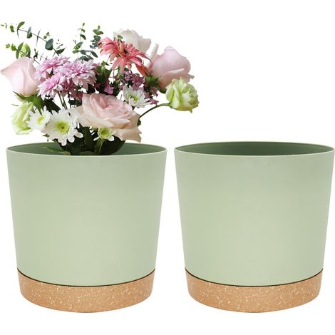 Maceta de plástico, mini contenedor de flores - verde (1/2)