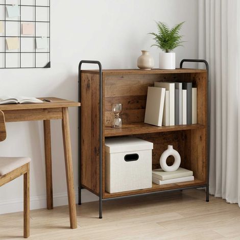 vidaXL Librería 80 x 33 x 80 cm Madera de ingeniería Madera envejecida (1/5)