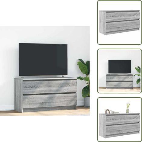 Meuble TV sonoma gris 100x35x54 cm bois d'ingénierie - Meuble TV - Meubles TV - Banc TV - Buffet TV (1/5)