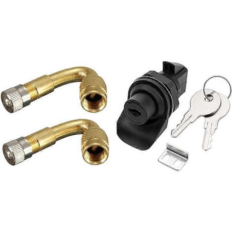 1 paire d'adaptateurs d'extension de valve de pneu à 45 degrés et 1 jeu de boutons de verrouillage pour boîtier radio de bateau, boîte à outils (1/5)