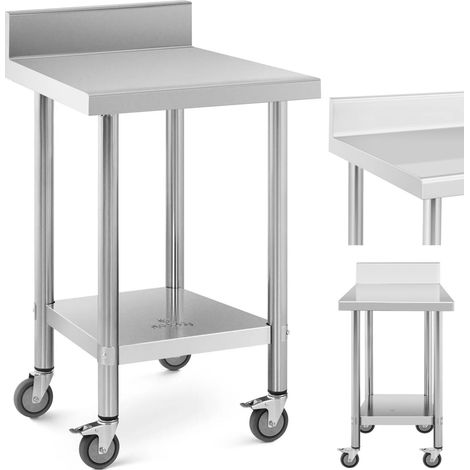 Tavolo inox con ruote professionale Alzatina 60 x 60 cm 120 kg (1/5)