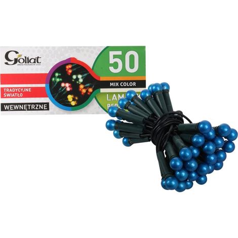 Luces azules para árbol de Navidad - Perlas 50L en cable verde, 220-240V, longitud 3m (1/3)