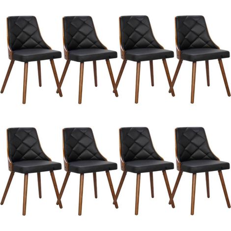 Lot de 8 Chaises Scandinave "Cargo" 79cm Noisette & Noir (1/5)