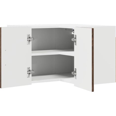 Armoire d’angle murale cuisine, bois d’ingénierie, 2 portes, chêne brun, 57 x 57 x 40 cm - PANGIVO (1/5)