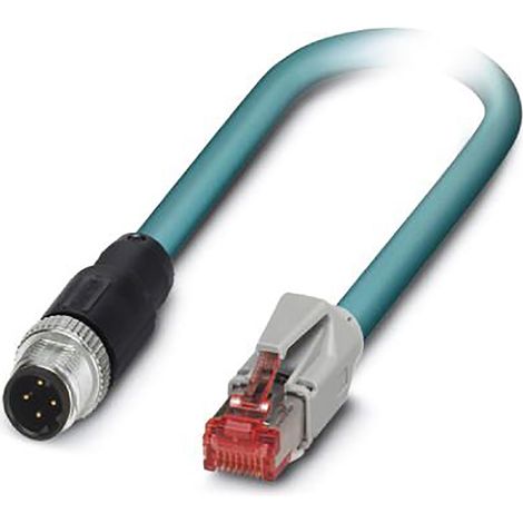 Câble Ethernet catégorie 5 Phoenix Contact, Bleu, 3m PUR Avec connecteur Droit, Retardant à la flamme, Sans halogène ( Prix pour 1 )