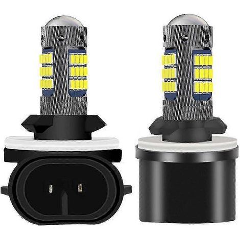 Lot de 2 ampoules LED H27 881, 880 W, ultra-lumineuses, pour feux de brouillard avant, éclairage antibrouillard de route, blanc 6000K, 12 V.