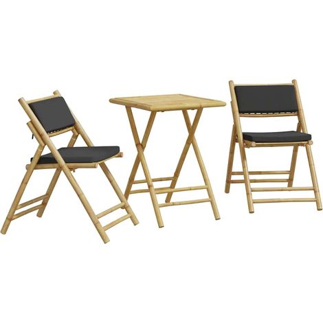 Maison Exclusive - 3-tlg. Bistro-Set Klappbar mit Dunkelgrauen Ki