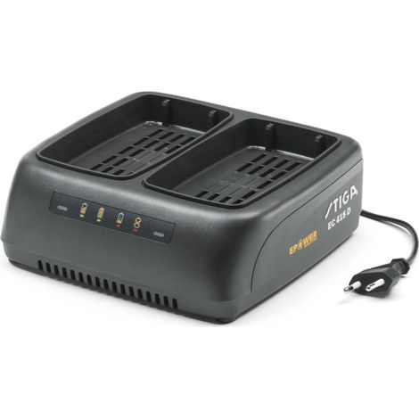 STIGA EC 415 D E-Power Doppelladegerät, 48 V, 1,5 A Ladestrom – Zwei Ladefächer, Eurostecker – Für 48 V Akkus