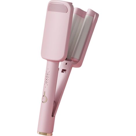 Rizador de pelo de 32 mm (1,25 pulgadas), crea rizos ondulados profundos, apto para cabello corto y largo, color rosa (estándar europeo). (1/5)