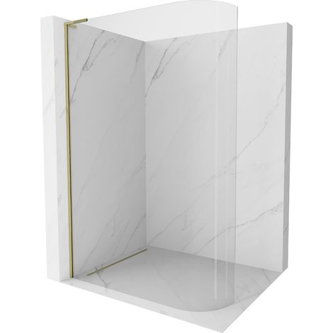 Mexen Kioto L Duschwand gebogen Walk-in 120 x 200 cm, transparent, gold - 800-120-103-50-06 (1/5)