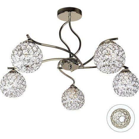 Lampadario de Lampada da soffitto Balbina finitura pelle con 5 luci de INTERLUSA (1/3)