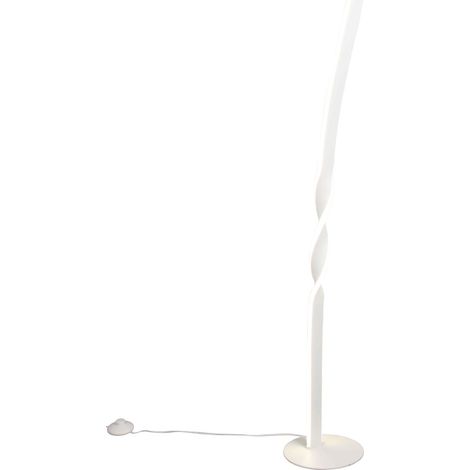 Lampada da terra LED, metallo, bianco opaco, H 110 cm, Ginko (1/5)