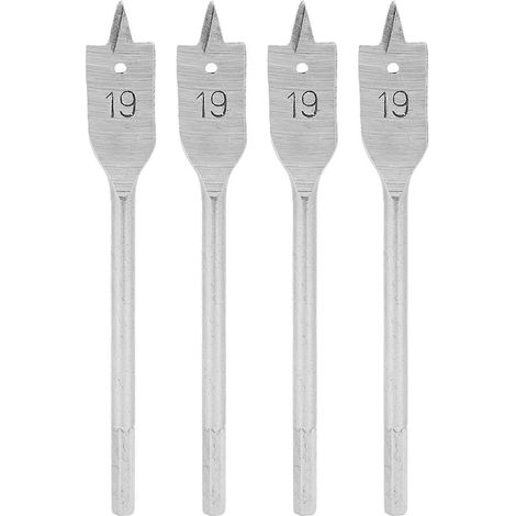 4-teiliges Spatenbohrer-Set, Flachbohrer aus hochkohlenstoffhaltigem Stahl, Holzbearbeitungswerkzeug, 19 mm