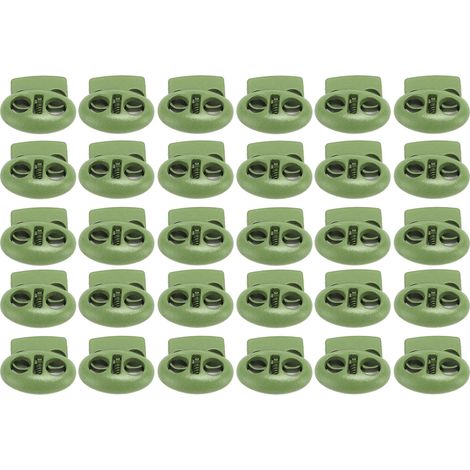 30 Stück Metall-Kordelstopper mit Doppelloch, aus Zinklegierung, robust, leicht, vielseitig einsetzbar, für Kordelzüge, Rucksäcke, Zelte, Schnürsenkel, grün (1/5)