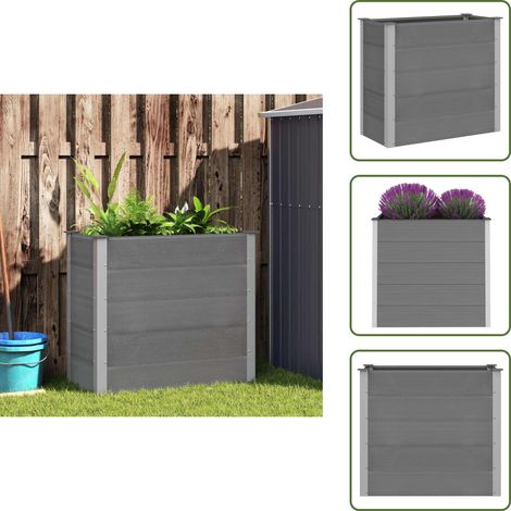 Garten-Hochbeet WPC 100 x 50 x 91 cm Grau - Gartenhochbeet - Holz-Kunststoff-Komposit - WPC - Pflanzenbehälter - Balkonbepflanzung (1/5)