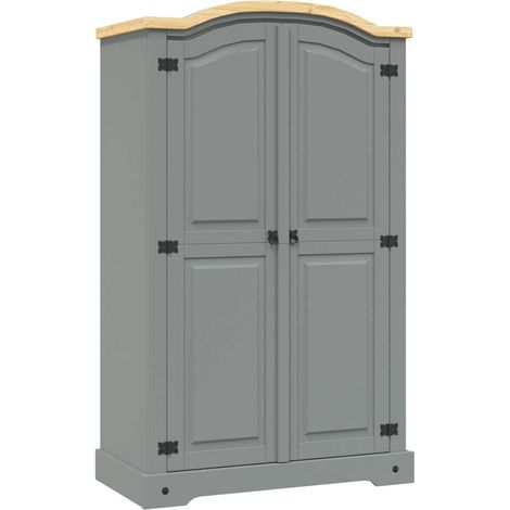 Maison Exclusive - Armadio in Legno di Pino Messicano Corona 2 Ante Grigio (1/5)