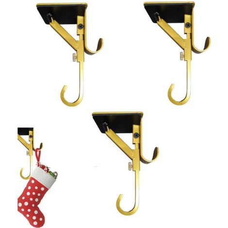 3-piece Garland and Mantel Hanging Set, for Door Frame, Adjustable and Sturdy 2-in-1 Double Hanger, Gold (1/5)