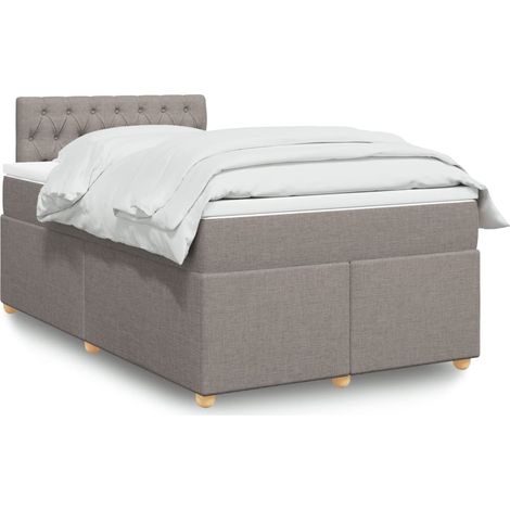 Boxspringbett mit Matratze Taupe 120x200 cm Stoff