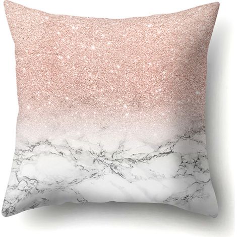 Housse de coussin décorative rose en marbre, taie d'oreiller élégante pour canapé et chambre, lot de 2, tissu doux, motif marbré chic, 45x45 cm