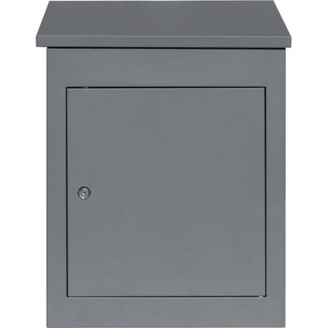 Boîte à Colis Anti-vol Grise en Acier Boîtes aux Lettres Murale Colissimo - Grande boîtes jusqu'à 35 x 19 x 15 cm - 100 % Sécurisée [Notification Scan code barres + 2 Clés ] Livrée à Plat