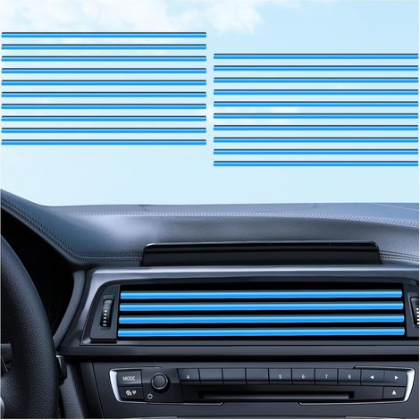 20 Pièces 19.5cm Accessoire Voiture Interieur pour Les Bouches D'Aération,Forme en U & Pliable Decoration Voiture Interieur,Universel Deco Voiture pour Les Bouches D'Air Droites (Bleu) (1/5)